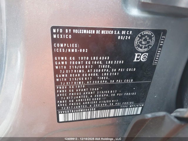 Volkswagen TAOS SE 2024 3VVSX7B26RM094358 Image 9
