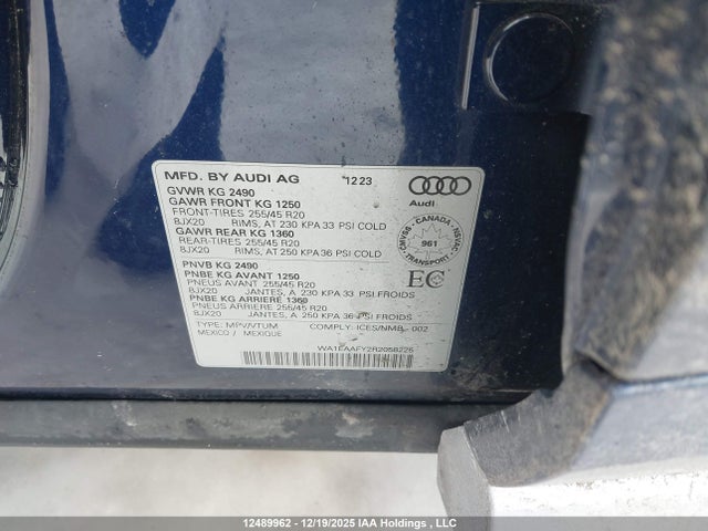 WA1EAAFY2R2058225 Audi Q5 45 Progressiv
