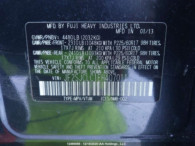 JF2SJCLC1EH407011 Subaru Forester 2.5i Touring Package
