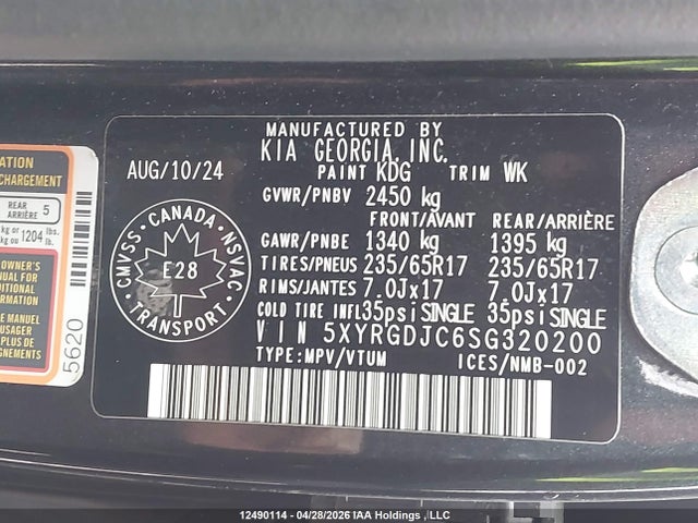 5XYRGDJC6SG320200 KIA SORENTO LX