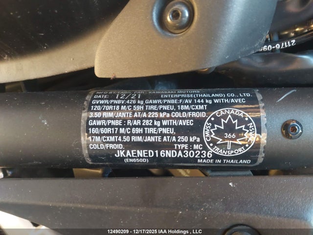JKAENED16NDA30236 Kawasaki En650 D