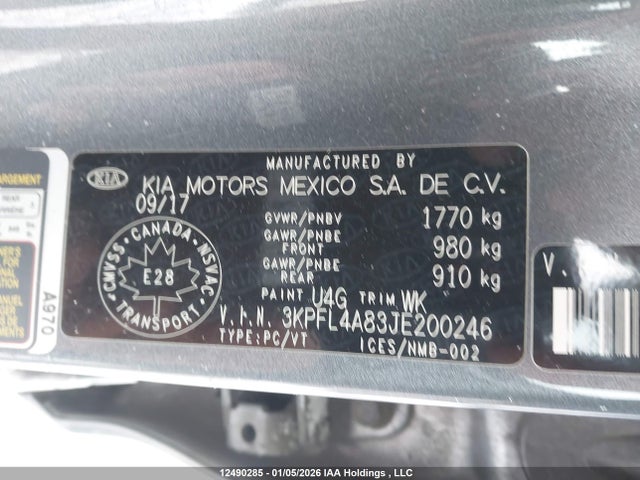Продажа на аукционе авто 2018 Kia Forte Ex, vin: 3KPFL4A83JE200246, номер лота: 12490285