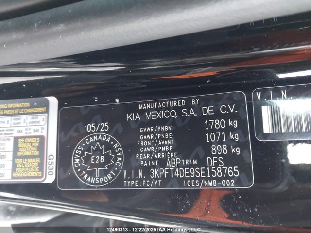 Aukcja sprzedaży 2025 Kia K4 Lx, vin: 3KPFT4DE9SE158765, numer aukcji: 12490313