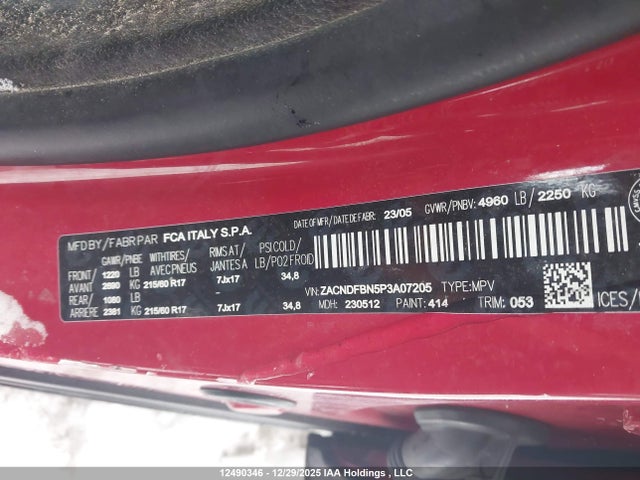 12490346 :رقم المزاد ، ZACNDFBN5P3A07205 vin ، 2023 Dodge Hornet Gt Plus مزاد بيع