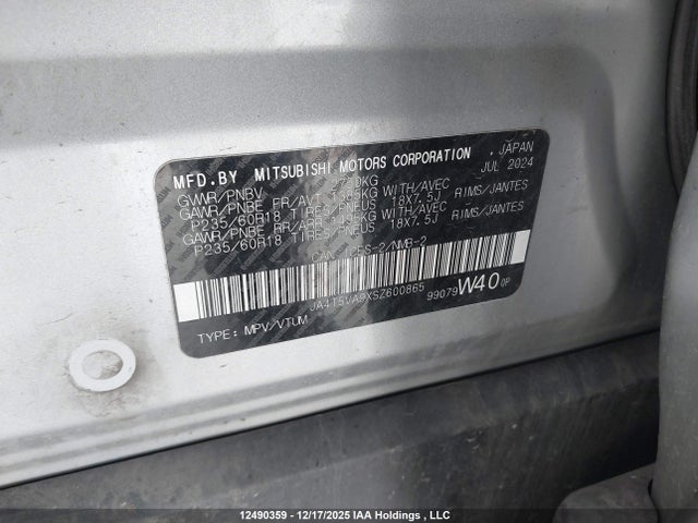 JA4T5VA9XSZ600865 Mitsubishi Outlander Phev Le/se/sel