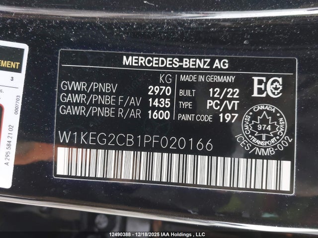 W1KEG2CB1PF020166 Mercedes-Benz Eqe