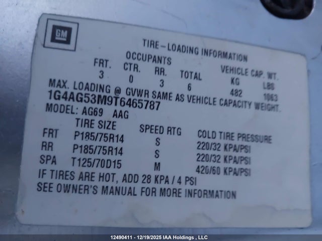 12490411 :رقم المزاد ، 1G3AG53M4R6354769 vin ، 1994 Oldsmobile Cutlass Ciera S مزاد بيع