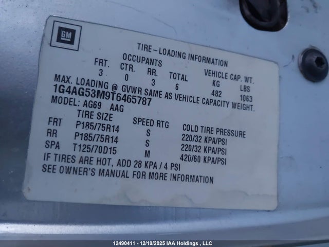 12490411 :رقم المزاد ، 1G3AG53M4R6354769 vin ، 1994 Oldsmobile Cutlass Ciera S مزاد بيع