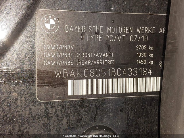 Aukcja sprzedaży 2011 Bmw 750 Lxi, vin: WBAKC8C51BC433184, numer aukcji: 12490430