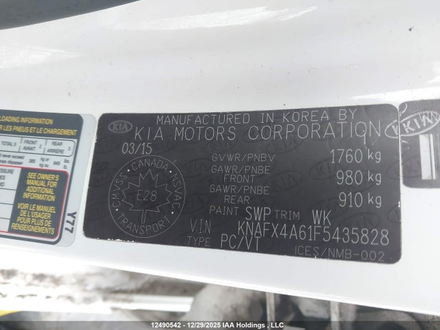 KNAFX4A61F5435828 KIA Forte