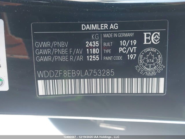 WDDZF8EB9LA753285 Mercedes-Benz E 350 4matic