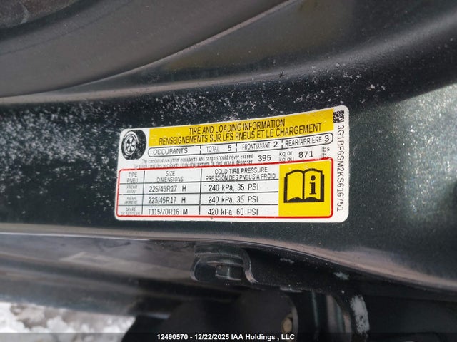 3G1BF6SM2KS616751 Chevrolet Cruze Premier