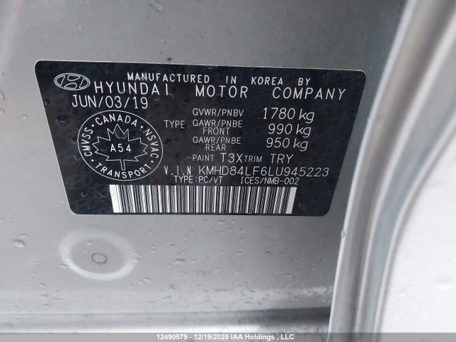 KMHD84LF6LU945223 Hyundai Elantra