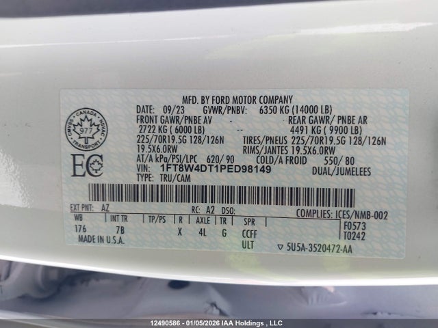 1FT8W4DT1PED98149 Ford FORD