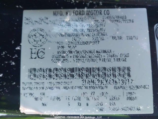 Продажа на аукционе авто 2010 Lincoln Mkz, vin: 3LNHL2JCXAR613917, номер лота: 12490743