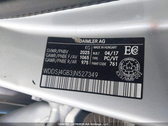2018 Mercedes-benz Cla 250 4matic მანქანა იყიდება აუქციონზე, vin: WDDSJ4GB3JN527349, აუქციონის ნომერი: 12490767