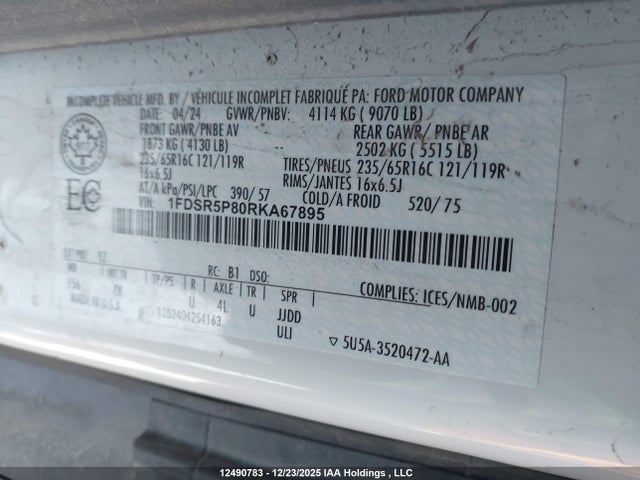 1FDSR5P80RKA67895 Ford Transit T-250
