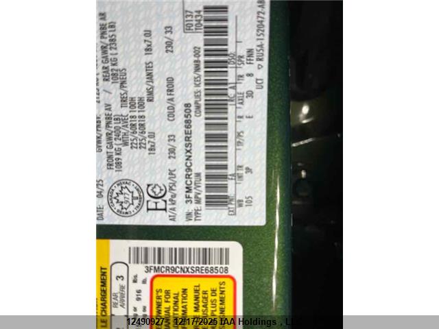 3FMCR9CNXSRE68508 Ford Bronco Sport Outer Banks