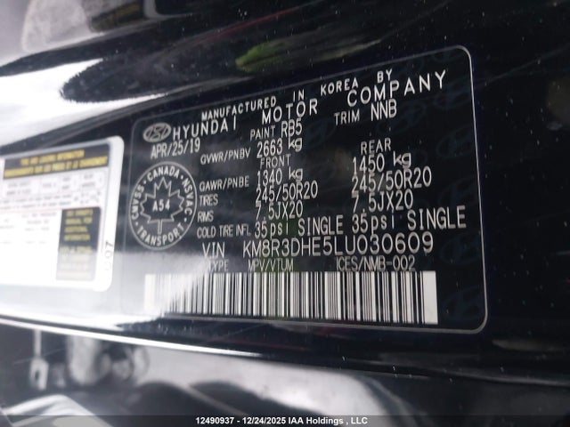 KM8R3DHE5LU030609 Hyundai Palisade Preferred