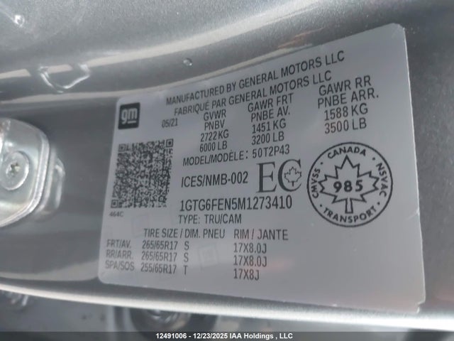 1GTG6FEN5M1273410 GMC Canyon At4 W/leather