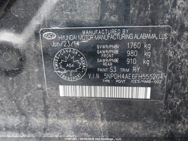 Aukcja sprzedaży 2015 Hyundai Elantra Se/sport/limited, vin: 5NPDH4AE6FH555204, numer aukcji: 12491061