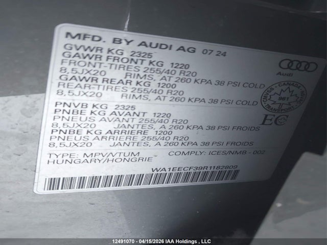 WA1EECF39R1182809 Audi Q3