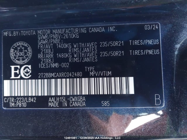Lexus Rx 350h 2024 2T2BBMCAXRC042480 Image 9