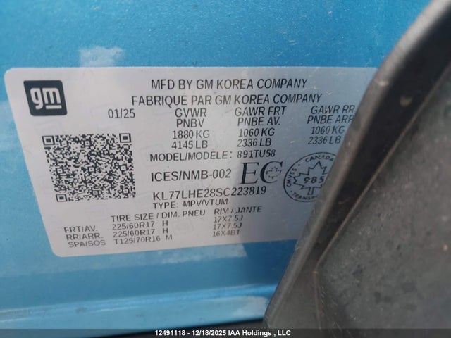 KL77LHE28SC223819 Chevrolet TRAX 1LT