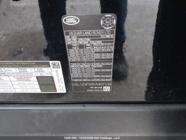 12491304 :رقم المزاد ، SAL1Z9F99RA407139 vin ، 2024 Land Rover Range Rover Sport Sv Edition One Flux Silver/sv Edition One Obsidian Black مزاد بيع