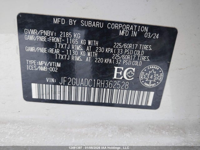 JF2GUADC1RH362528 Subaru Crosstrek Touring