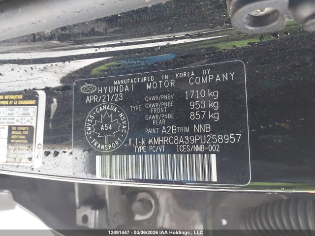 Продаж на аукціоні авто 2023 Hyundai Venue Preferred, vin: KMHRC8A39PU258957, номер лоту: 12491447