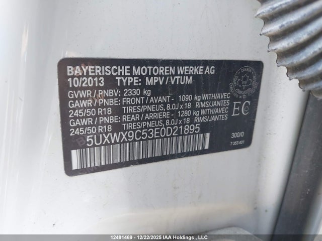 5UXWX9C53E0D21895 BMW X3 Xdrive28i
