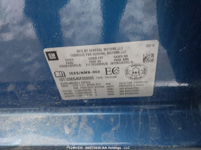 1GT12SEG4GF258903 GMC Sierra 2500hd Sle