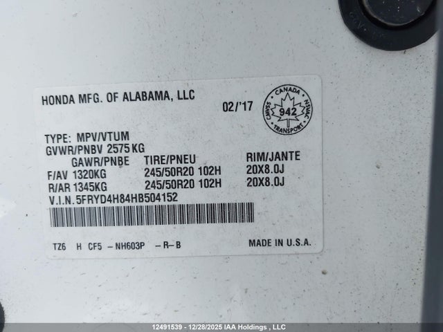 Acura Mdx Elite Package 2017 5FRYD4H84HB504152 Image 9