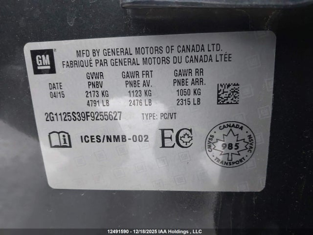 2G1125S39F9255627 Chevrolet IMPALA LT
