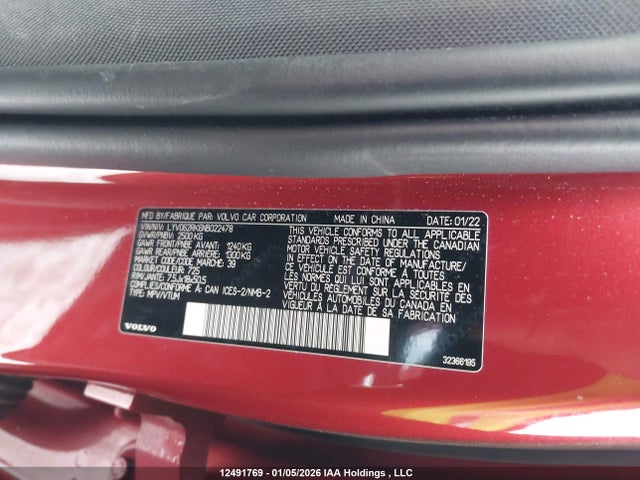 LYV062RK6NB022478 Volvo Xc60 B6 Momentum