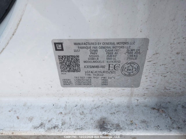 1GT42VCY6JF162921 GMC SIERRA 3500HD