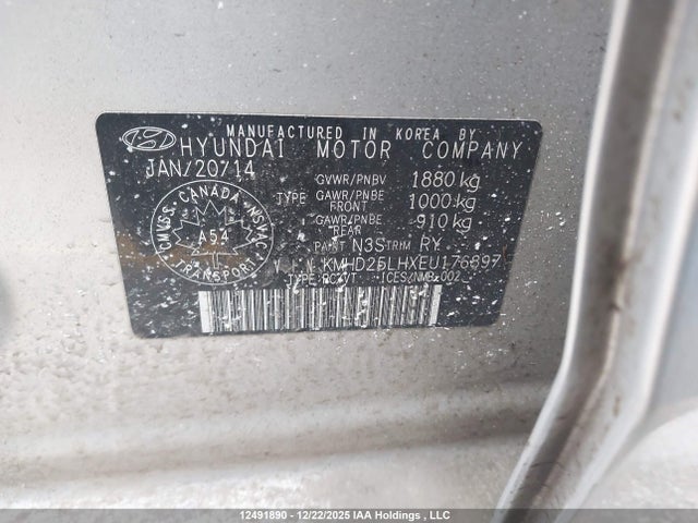 KMHD25LHXEU176897 Hyundai Elantra