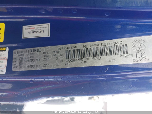 1C4HJXDG6KW578927 Jeep Wrangler Unlimited Sport