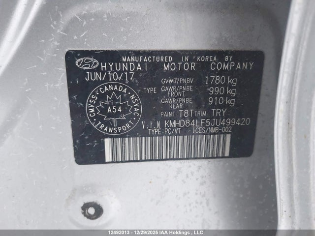 KMHD84LF5JU499420 Hyundai Elantra