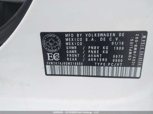 3VW267AJ8GM318850 Volkswagen JETTA S