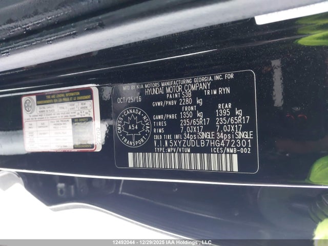5XYZUDLB7HG472301 Hyundai SANTA FE SPORT