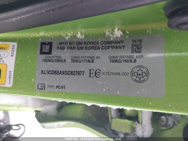 KL8CD6SAXGC627977 Chevrolet Spark 1lt Cvt