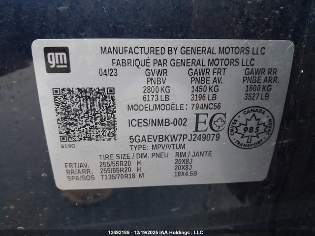 Aukcja sprzedaży 2023 Buick Enclave Premium Awd, vin: 5GAEVBKW7PJ249079, numer aukcji: 12492185