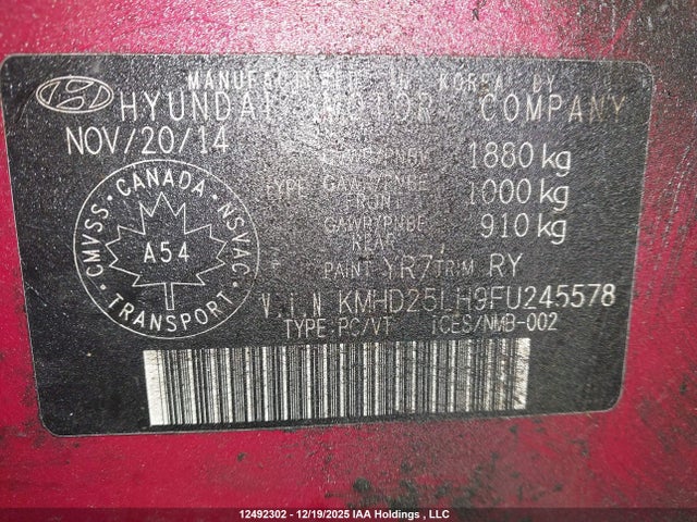 KMHD25LH9FU245578 Hyundai Elantra