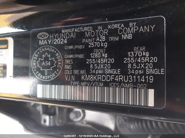 2024 Hyundai Ioniq 5 Preferred Long Range With Ultimate Package მანქანა იყიდება აუქციონზე, vin: KM8KRDDF4RU311419, აუქციონის ნომერი: 12492357