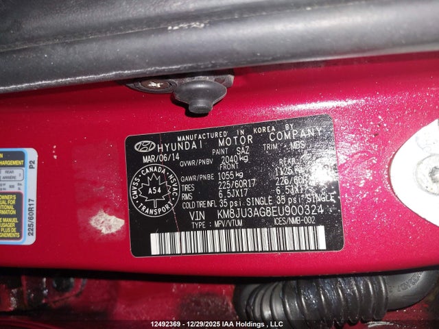 KM8JU3AG8EU900324 Hyundai Tucson Gls/limited/se