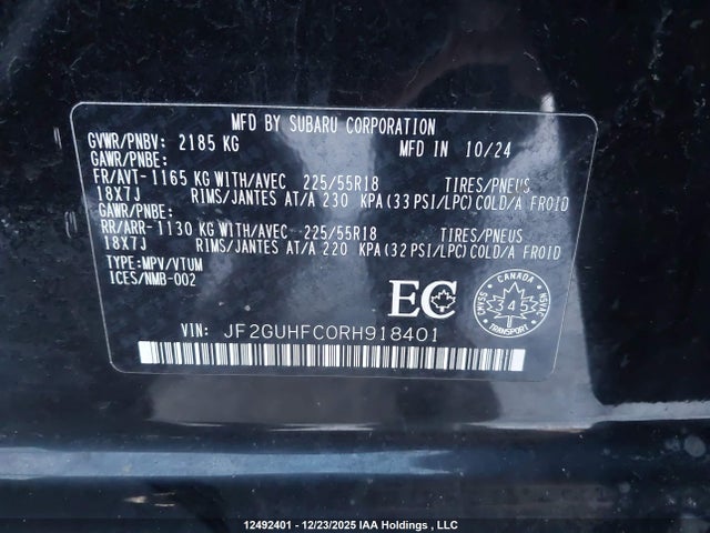 JF2GUHFC0RH918401 Subaru Crosstrek Sport
