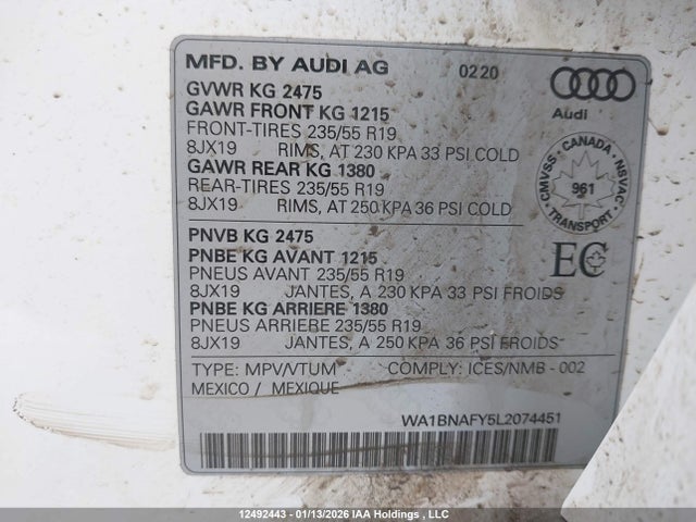 WA1BNAFY5L2074451 Audi Q5 45 Progressiv
