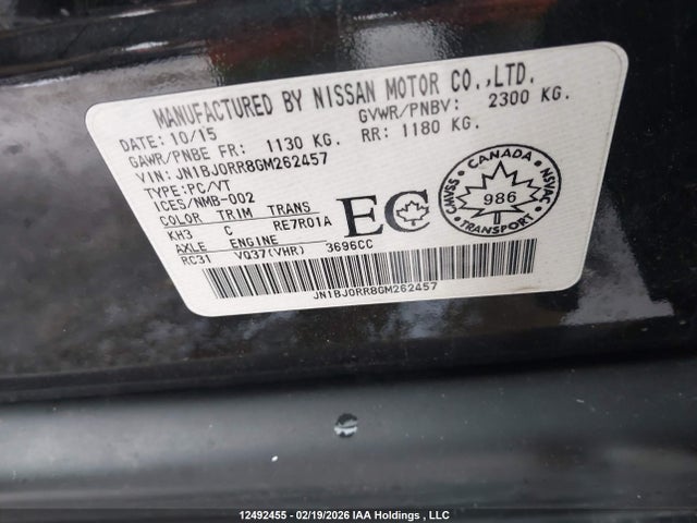 JN1BJ0RR8GM262457 Infiniti QX50